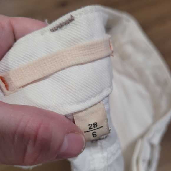 GAP jeans bootcut stretch low rise button zip pockets white ivory tan 28/6 - Picture 10 of 10